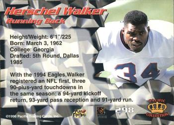 1996 Pacific - Silver #298 Herschel Walker Back