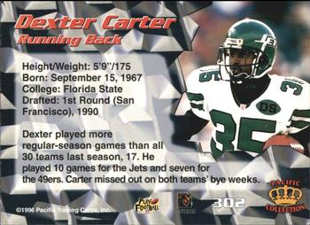 1996 Pacific - Silver #302 Dexter Carter Back