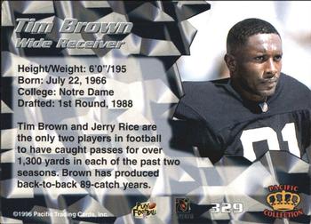 1996 Pacific - Silver #329 Tim Brown Back