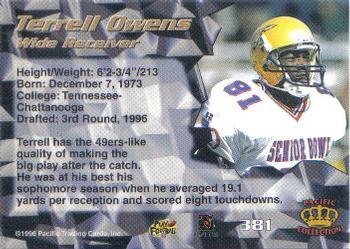 1996 Pacific - Silver #381 Terrell Owens Back