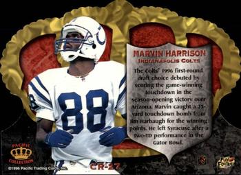 1996 Pacific Crown Royale - Blue #CR-27 Marvin Harrison Back