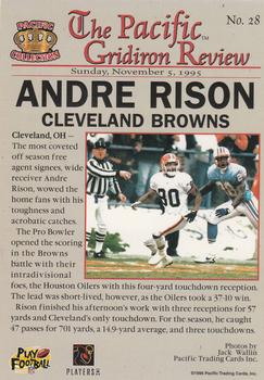 1996 Pacific Gridiron - Copper #28 Andre Rison Back