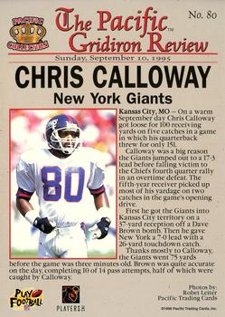 1996 Pacific Gridiron - Copper #80 Chris Calloway Back