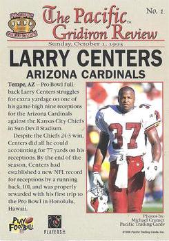 1996 Pacific Gridiron - Gold #1 Larry Centers Back