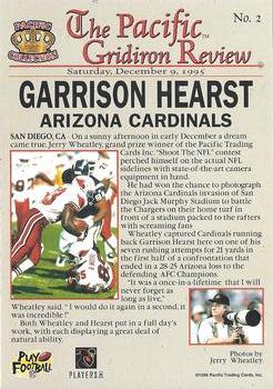 1996 Pacific Gridiron - Gold #2 Garrison Hearst Back