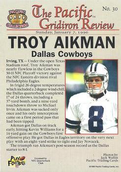 1996 Pacific Gridiron - Gold #30 Troy Aikman Back