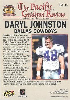 1996 Pacific Gridiron - Gold #32 Daryl Johnston Back