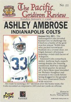 1996 Pacific Gridiron - Gold #52 Ashley Ambrose Back