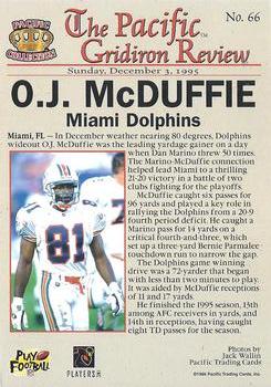 1996 Pacific Gridiron - Gold #66 O.J. McDuffie Back