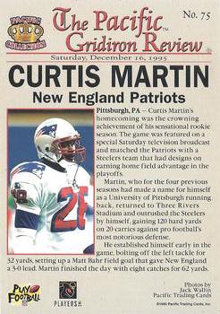 1996 Pacific Gridiron - Gold #75 Curtis Martin Back