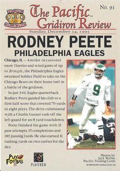 1996 Pacific Gridiron - Gold #91 Rodney Peete Back