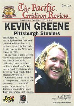 1996 Pacific Gridiron - Gold #94 Kevin Greene Back