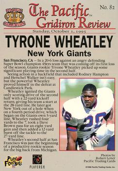 1996 Pacific Gridiron - Platinum #82 Tyrone Wheatley Back