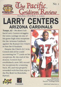 1996 Pacific Gridiron - Red #1 Larry Centers Back