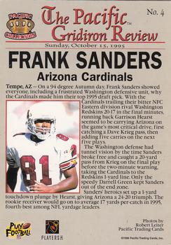 1996 Pacific Gridiron - Red #4 Frank Sanders Back