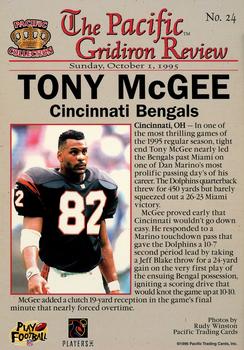 1996 Pacific Gridiron - Red #24 Tony McGee Back