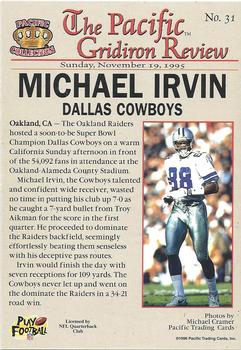 1996 Pacific Gridiron - Red #31 Michael Irvin Back