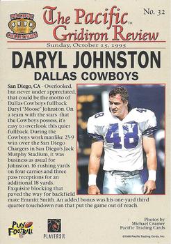 1996 Pacific Gridiron - Red #32 Daryl Johnston Back