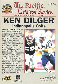 1996 Pacific Gridiron - Red #54 Ken Dilger Back