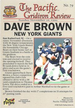 1996 Pacific Gridiron - Red #79 Dave Brown Back
