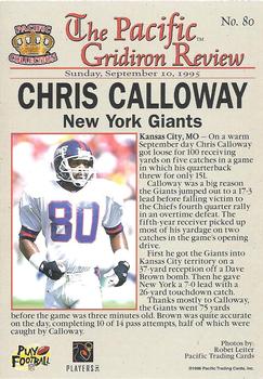 1996 Pacific Gridiron - Red #80 Chris Calloway Back