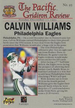 1996 Pacific Gridiron - Red #93 Calvin Williams Back