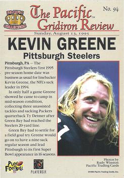 1996 Pacific Gridiron - Red #94 Kevin Greene Back
