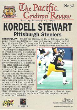 1996 Pacific Gridiron - Red #98 Kordell Stewart Back