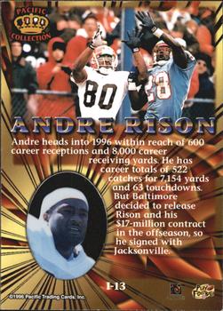 1996 Pacific Invincible - Bronze #I-13 Andre Rison Back