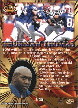 1996 Pacific Invincible - Bronze #I-20 Thurman Thomas Back