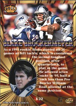 1996 Pacific Invincible - Bronze #I-22 Blake Brockermeyer Back