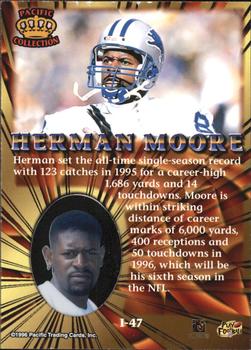 1996 Pacific Invincible - Bronze #I-47 Herman Moore Back