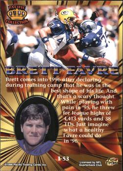 1996 Pacific Invincible - Bronze #I-53 Brett Favre Back