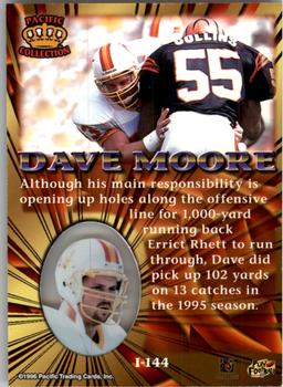 1996 Pacific Invincible - Bronze #I-144 Dave Moore Back