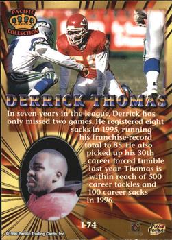 1996 Pacific Invincible - Platinum Blue #I-74 Derrick Thomas Back