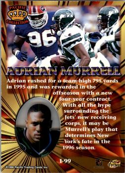 1996 Pacific Invincible - Platinum Blue #I-99 Adrian Murrell Back