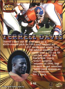 1996 Pacific Invincible - Silver #I-41 Terrell Davis Back