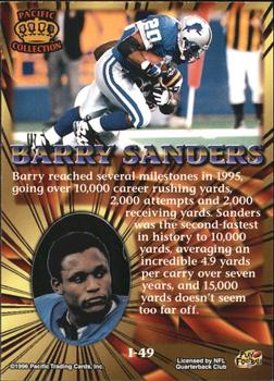 1996 Pacific Invincible - Silver #I-49 Barry Sanders Back