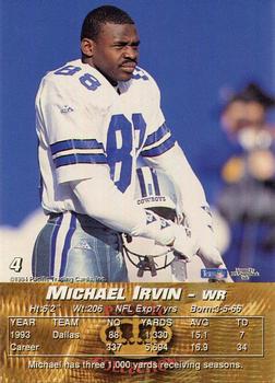 1994 Pacific #4 Michael Irvin Back