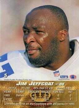 1994 Pacific #5 Jim Jeffcoat Back