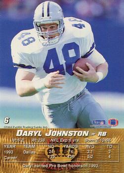 : Daryl Johnston - Cowboys 1991 Score Pinnacle NFL Football Card  #157 : Collectibles & Fine Art