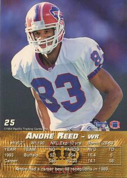 1994 Pacific #25 Andre Reed Back