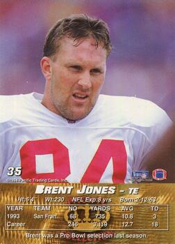 1994 Pacific #35 Brent Jones Back