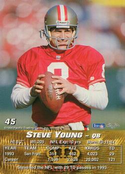 1994 Pacific #45 Steve Young Back