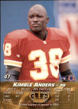 1994 Pacific #47 Kimble Anders Back