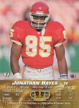 1994 Pacific #51 Jonathan Hayes Back