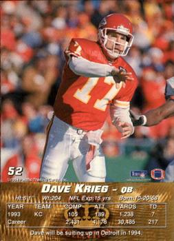 1994 Pacific #52 Dave Krieg Back