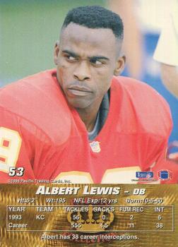 1994 Pacific #53 Albert Lewis Back
