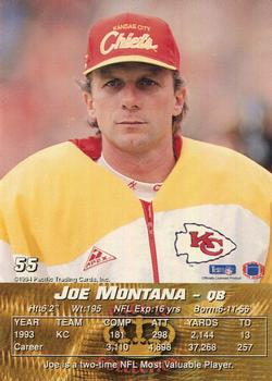 1994 Pacific #55 Joe Montana Back