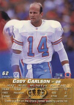 1994 Pacific #62 Cody Carlson Back